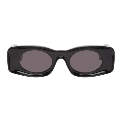 Loewe Black Paula's Ibiza Square Sunglasses In 01a Shiny Black