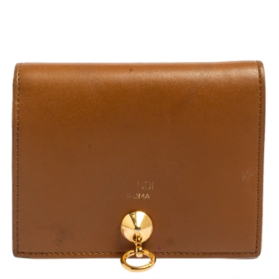 Pre-owned Fendi Brown Leather By The Way Bifold Wallet