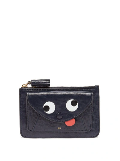 Anya Hindmarch Eyes Textured Wallet In Blue