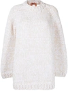 N°21 Open-back Crew-neck Jumper In 白色