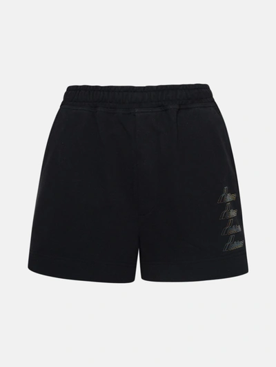 We11 Done Iridescent-logo Track Shorts In Black