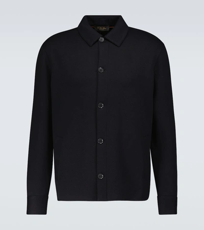 Loro Piana Whitney Cotton-blend Overshirt In Navy