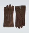 LORO PIANA SUEDE AND BABY CASHMERE GLOVES,P00553159