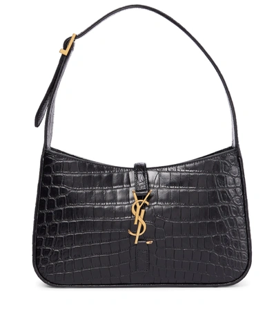 Saint Laurent Le 5 À 7 Leather Shoulder Bag In Black
