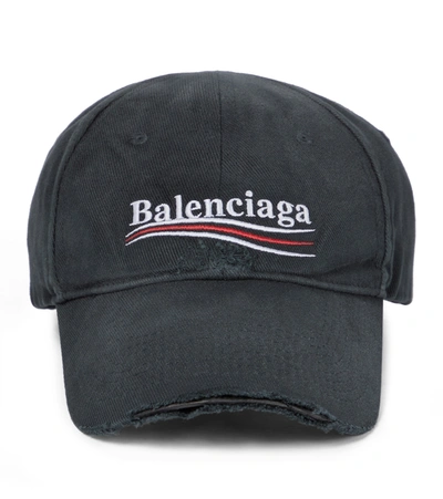 Balenciaga Woman Black Political Campaign Destroyed Baseball Cap