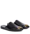 BALENCIAGA COSY BB LEATHER SLIPPERS,P00589996