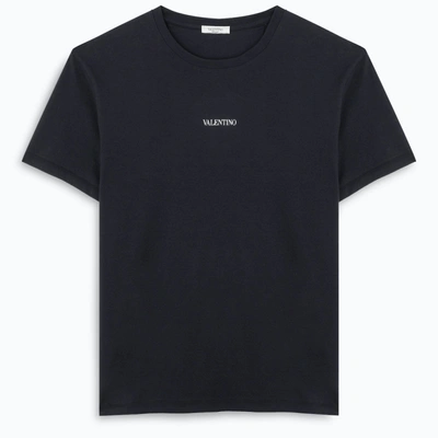 Valentino Navy Logo-print T-shirt In Blue