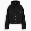Balenciaga Hooded Denim Button-front Jacket In Black