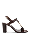 Saint Laurent Cassandra 75mm Ysl Slingback High-heel Sandals In T Moro