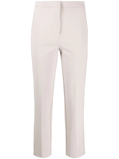 Patrizia Pepe Stretch-fit Cropped Trousers In Nude