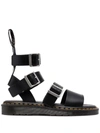Rick Owens + Dr. Martens Gryphon Leather Sandals In 黑色