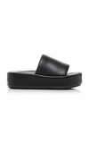 Balenciaga Rise Logo-print Leather Platform Slides In Black