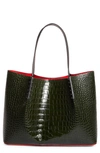 Christian Louboutin Womens Black Cabarock Large Alligator-embossed Leather Tote Bag