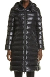Moncler Moka Quilted Down Coat In Black