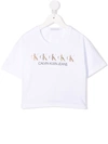 Calvin Klein Iridescent Logo-print Boxy T-shirt In White