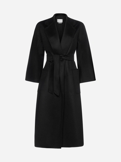 Max Mara Ludmilla Belted Cashmere Coat In Black