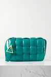 Bottega Veneta Cassette Padded Intrecciato Leather Shoulder Bag In Blue