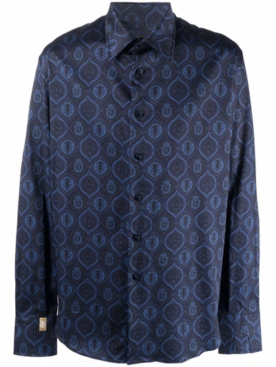 Billionaire Flavio Baroque-print Shirt In Blue