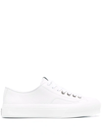 Givenchy City Logo-plaque Leather Trainers In White