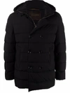 Moorer Florio Double-breasted Padded Coat In Black