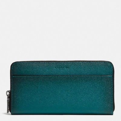 Coach Accordion Wallet In Burnished Crossgrain Leather