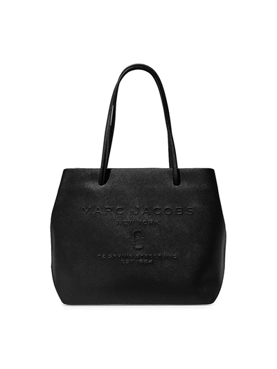 The Marc Jacobs Coated Leather Tote In Black