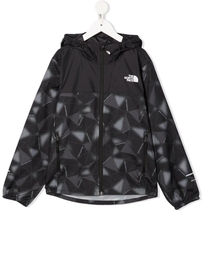 The North Face Kids' Reactor Hooded Windbreaker Jacket In Grey