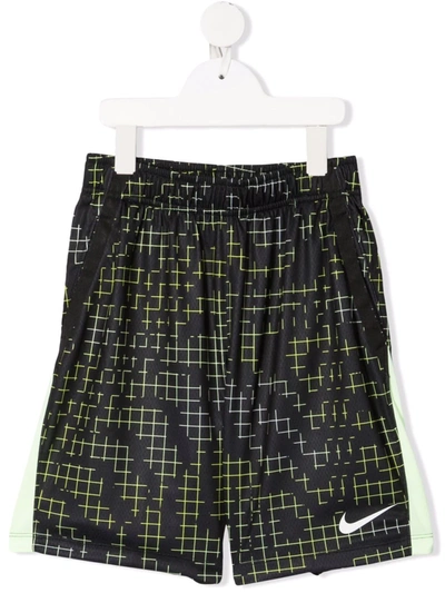 Nike Kids' Dri-fit Printed Training Shorts In Black