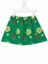 The Animals Observatory Impala Floral Cotton Skirt In Green