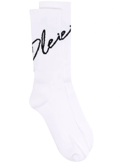Philipp Plein Signature-print Socks In White