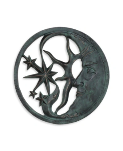 Spi Moon And Stars Wall Plaque In Verdigris