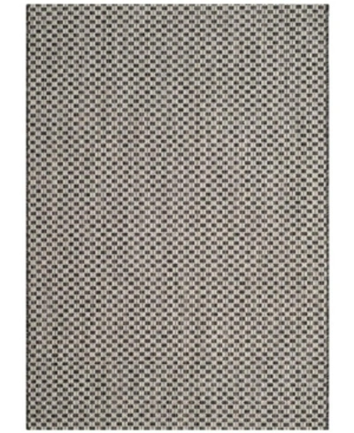 Safavieh Courtyard Cy8653 Black And Light Gray 5'3" X 5'3" Sisal Weave Square Outdoor Area Rug