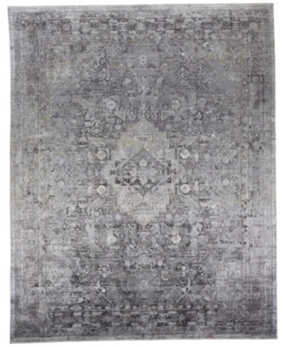 Simply Woven Sarrant R3966 Gray 2'8" X 10' Runner Rug