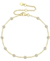 MACY'S DIAMOND BEZEL CHAIN BRACELET (1/10 CT. T.W.) IN STERLING SILVER, 14K GOLD-PLATED STERLING SILVER OR 