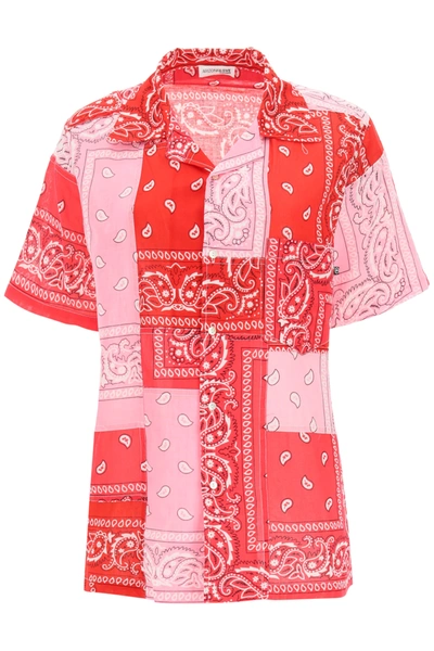 Arizona Love Bandana Print Cotton Bowling Shirt In Red