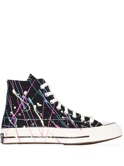 Converse Black Archive Paint Splatter Chuck 70 High Sneakers