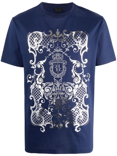 Billionaire Baroque-print T-shirt In Blau