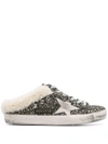 Golden Goose Super-star Sabot Glitter Upper Suede Star Shearling Lining In Metallic