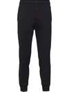 Prada Technical Fleece Track Pants In Schwarz