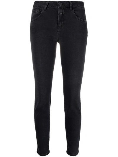 Closed High-waist Slim-fit Jeans In Black