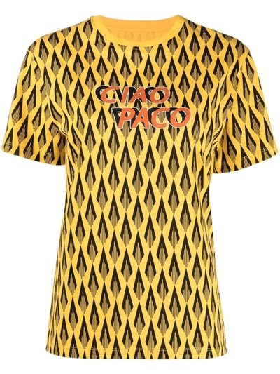 Paco Rabanne Yellow T-shirt With Ciao Paco Print