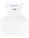 Off-white Off-stamp Ribbed Crop Top In Weiss