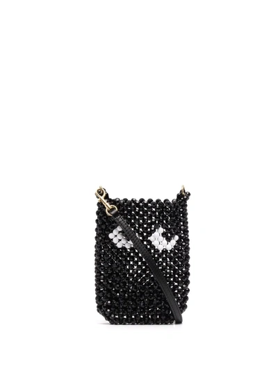 Anya Hindmarch Phone Pouch With Shoulder Strap In Black