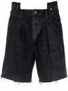 AGOLDE PANELLED KNEE-LENGTH DENIM SHORTS