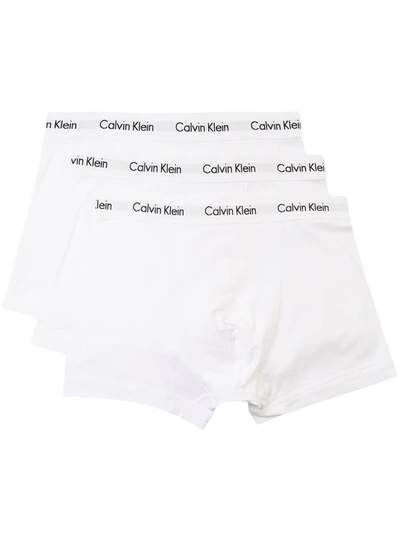 Calvin Klein Underwear Three-pack Logo-waistband Boxers In White