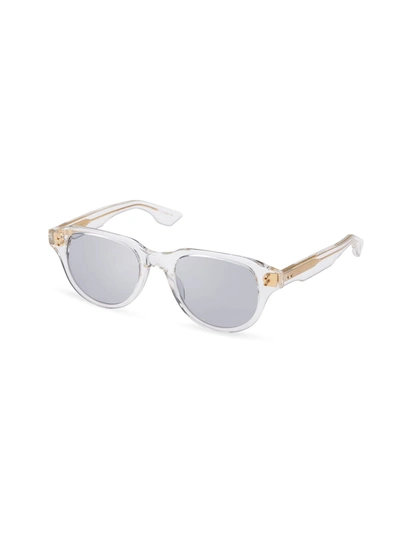Dita Transparent & Grey Telehacker Sunglasses In Crystal Clear_yellow Gold