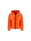 Dsquared2 Logo Tag Shiny Nylon Down Jacket In Orange