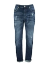 Brunello Cucinelli Distressed Straight-leg Jeans In Dark Blue