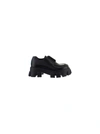 Prada Monolith Brushed Leather Derby Shoes In Nero