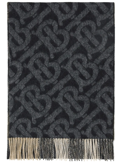 Burberry Scarf In Black/white